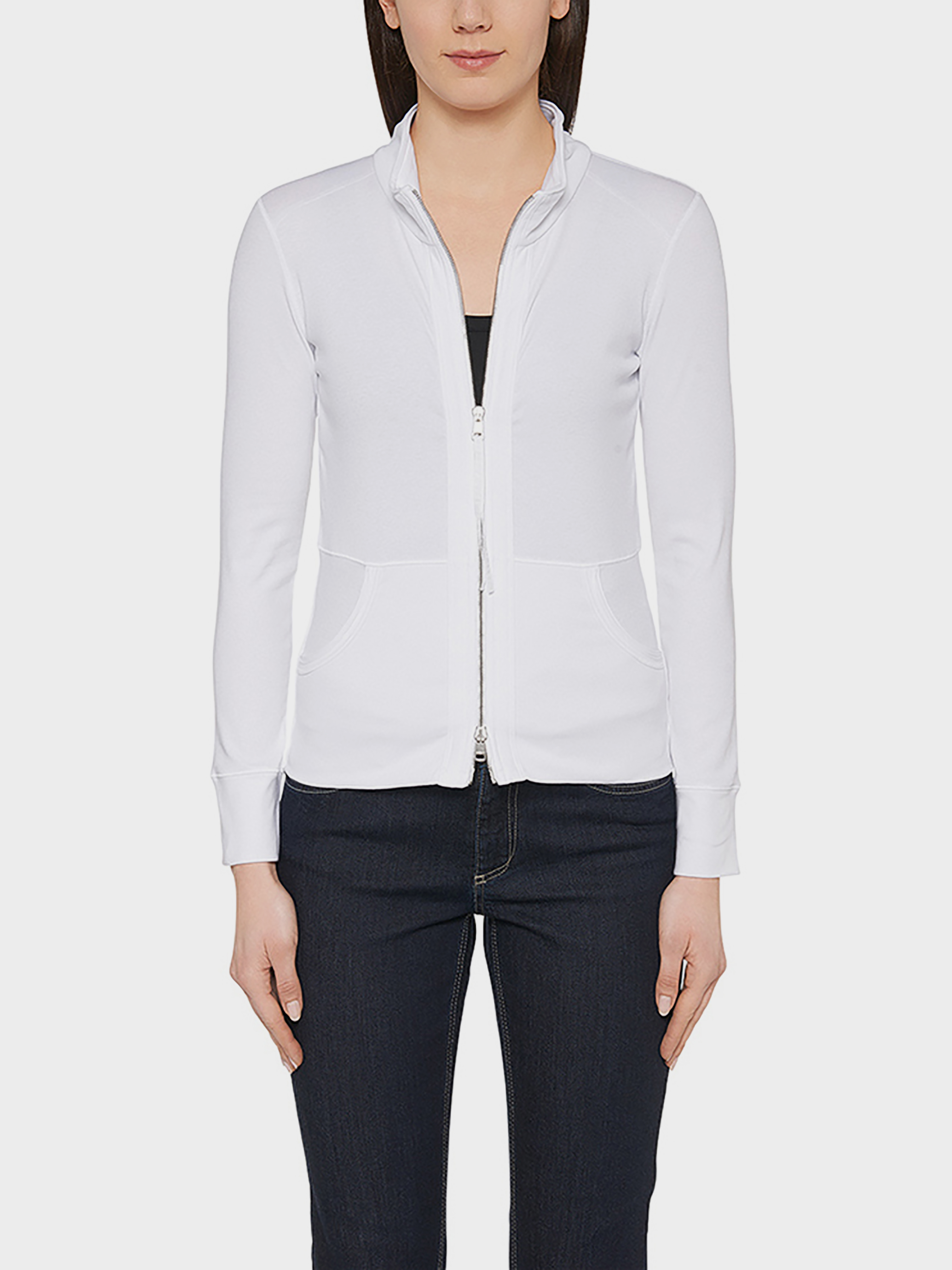 Fineribbed zipup jacket