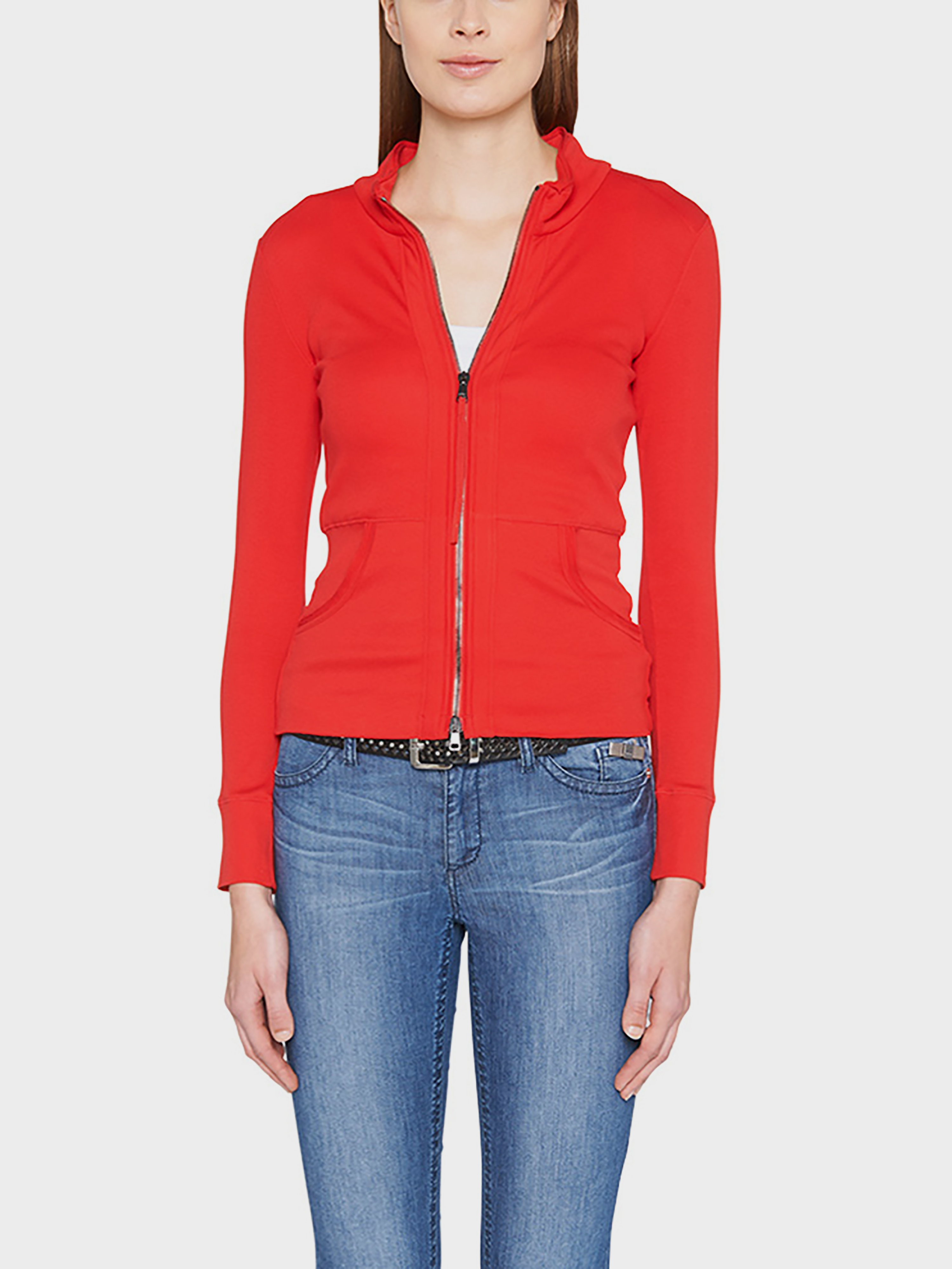 Fineribbed zipup jacket